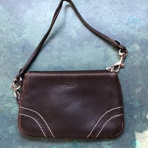 Coach Brown Leather Wristlet